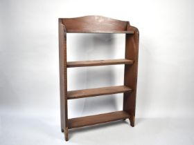 An Edwardian Oak Four Shelf Galleried Open Bookcase, 61cms Wide