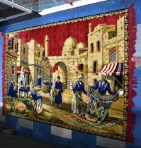 A Machine Woven Wall Hanging, Arabic Market Scene, 180x126cm