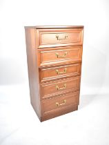 A G Plan Mahogany Five Drawer Bedroom Chest, 50.5cm wide and 103.5cm high