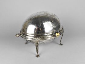 An Edwardian Silver Plated Breakfast/Kidney Dish with Hinged Dome Lid