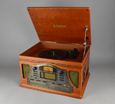 A Steepletone Vintage Style Music Centre, 47cm wide, Untested