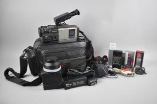 A Vintage Sony Handycam, in Case and with Accessories