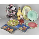A Collection of Various Ceramics to Comprise Aynsley Orchard Gold Lamp, Chintz Cake Stand and