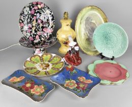 A Collection of Various Ceramics to Comprise Aynsley Orchard Gold Lamp, Chintz Cake Stand and