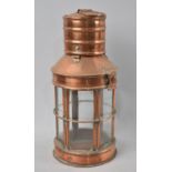 A Modern Copper Cylindrical Lantern, 30cms High