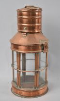 A Modern Copper Cylindrical Lantern, 30cms High
