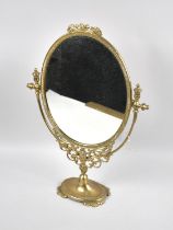 A Mid/Late 20th Century Brass Oval Dressing Table Mirror