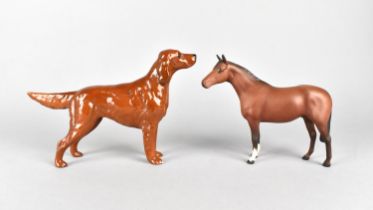 A Beswick Irish Setter (Chip to Foot) Together with a Beswick Matt Pony