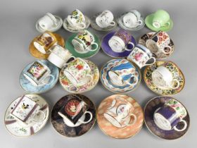 A Set of Twelve Limited Edition Coalport Coffee Cans and Saucers, "Coalport Museum Historic Coffee