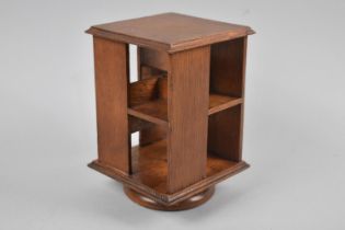 A Miniature Edwardian Revolving Oak Bookcase, 16cms High