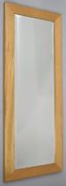 A Modern Light Oak Framed Rectangular Dressing Mirror, 41.5x25cms