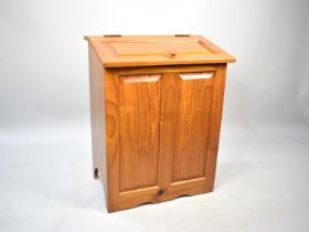 A Modern Panelled Linen Box with Sloping Hinged Lid, 58cm wide
