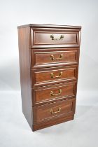A G Plan Mahogany Five Drawer Bedroom Chest, 50.5cm wide and 103.5cm high