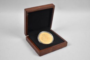 A Gold Plated £5 Coin, St.George and The Dragon Tristan Da Cunha, with Certificate