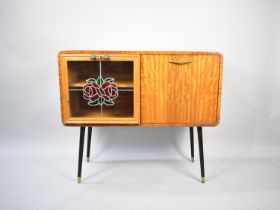 A Mid 20th Century Cocktail Cabinet with Replacement Glazed Door to Glass Cupboards, 93cms Wide