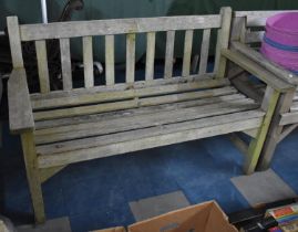 A Wooden Garden Seat, 122cm Long