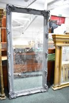 A Large Painted and Moulded Framed Rectangular Wall Mirror, 166x78cms