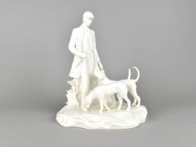 A Blanc De Chine Ceramic Figure Group, Huntsman and Hounds, 26cm high