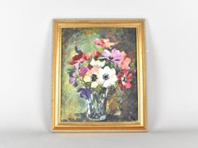 A Framed Oil on Board, Still Life Vase of Flowers, Signed Q.W. Lloyd