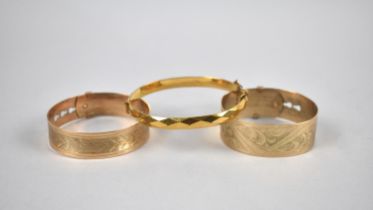 A Collection of Three Gold Plated Bangles to include Two Early/Mid 20th Century Fidelity Examples in