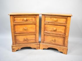 A Pair of Willis Gambier Ltd Bedroom Three Drawer Bedside Chests, 49cm wide