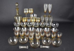 A Collection of Glassware to Comprise Coupe Glasses, Decanter etc