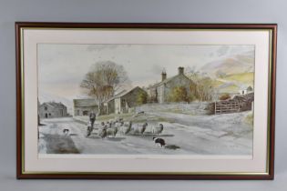 A Framed Alan Ingham Print, Down From the Hills, Subject 71x36cm