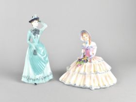 A Royal Doulton Figure, Daydreams HN1731 Together with a Coalport Figure