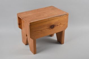 A Modern Pine Lift Top Box Stool, 29.5cms Wide