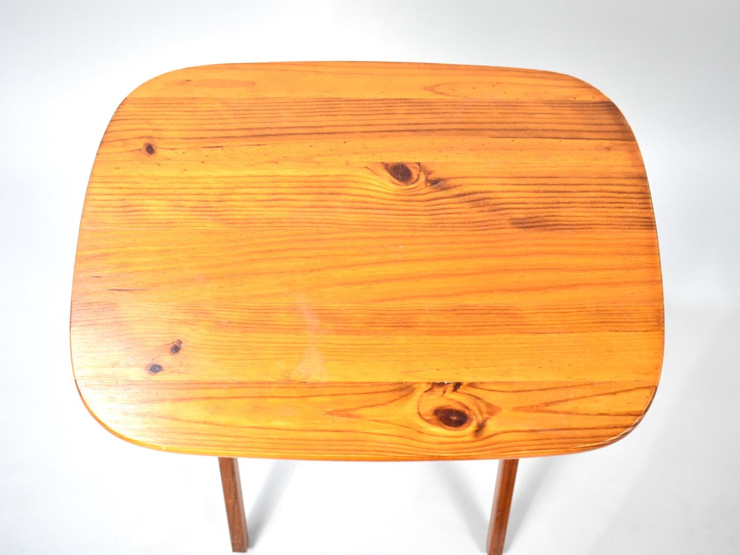 A Modern Stained Pine Folding Table, 54cms Wide - Image 2 of 2