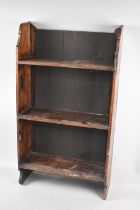An Edwardian Oak Three Shelf Galleried Open Bookcase, 43cms Wide and 76cms High