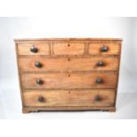 A 19th Century String Inlaid Mahogany Bedroom Chest of Three Short Drawers over Three Long