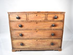 A 19th Century String Inlaid Mahogany Bedroom Chest of Three Short Drawers over Three Long