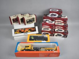 A Collection of Various Diecast Motorcycle Vintage Vans and Lorry Toys