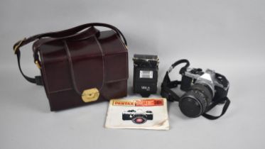 A Vintage Leather Cased 35mm Pentax ME Super Camera