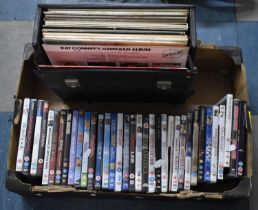 A Collection of Various DVDs, Mainly Mainstream Films together with a Box of LP Records, Easy