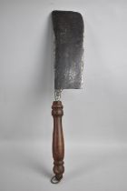 A Vintage Wooden Handled Cleaver, 52cms Long