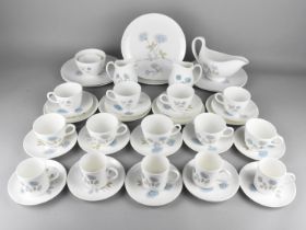 A Wedgwood Ice Rose Service to Comprise Five Coffee Cans, Six Coffee Saucers, Nine Tea Cups, Nine