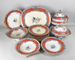 A 19th Century Francis Morley & Co Floweret Pattern (no.1956) Dinner Service to Comprise Tureens,