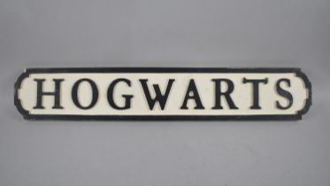 A Wooden Sign for "Hogwarts", In the Form of Victorian Street Sign, 77.5cms Long