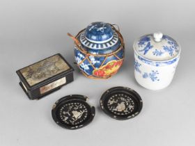 A Collection of Various 19th/20th Century Oriental Items to Comprise Chinese Lacquered and Mother of