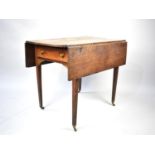 A 19th Century Oak Drop Leaf Occasional Table on Square Tapering Supports, Some Water Damage to Top,