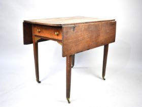 A 19th Century Oak Drop Leaf Occasional Table on Square Tapering Supports, Some Water Damage to Top,