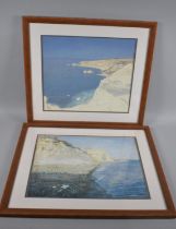 A Pair of Impressionist Prints of Coastline, Each 41x32cms