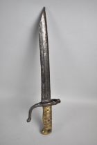 A Cut Down Brass Handled Bayonet, 39cms Long