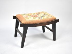 A Mid 20th Century Tapestry Topped Stool, 52cms Long