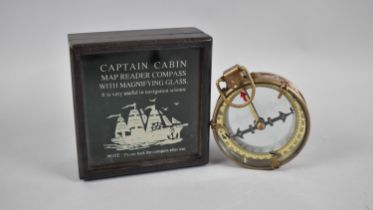 A Boxed Reproduction "Captain Cabin" Map Reader Compass with Magnifying Glass, as was Made by