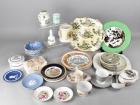 A Collection of Various Ceramics to Comprise Coalport Cabinet Coffee Can of Reeded Form Decorated