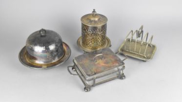 Four Pieces of Various Late Victorian/Edwardian Silver Plate to Comprise Muffin Dish and Cover,