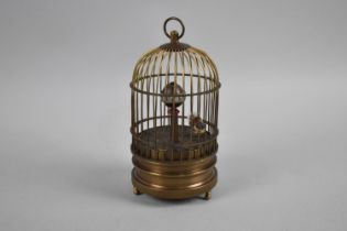 A Small Reproduction Automaton Birdcage Clock, Working Order, 14cms High